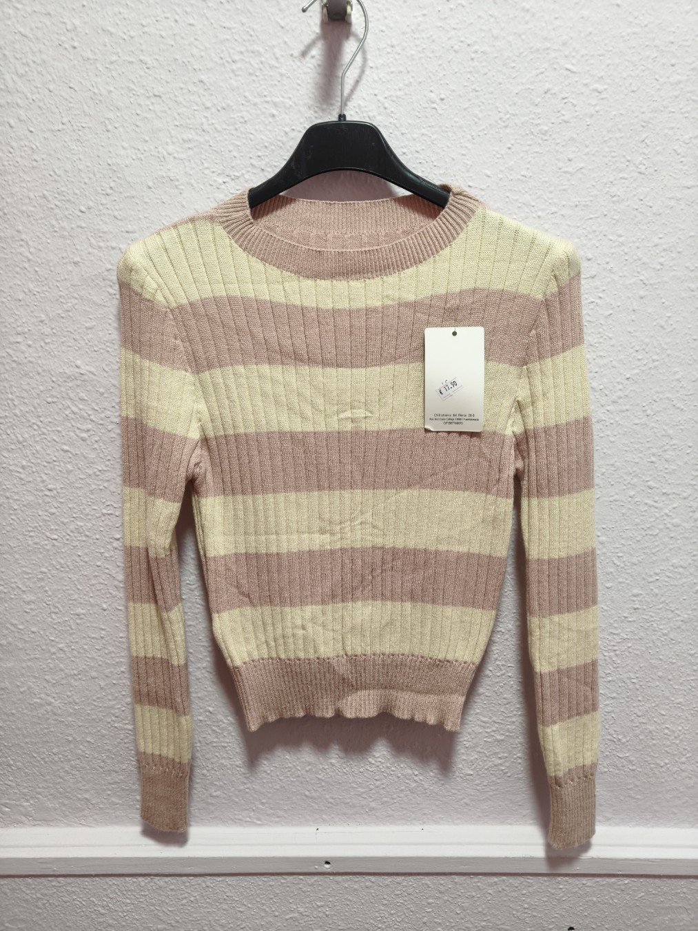 Camiseta punto canalé rayas