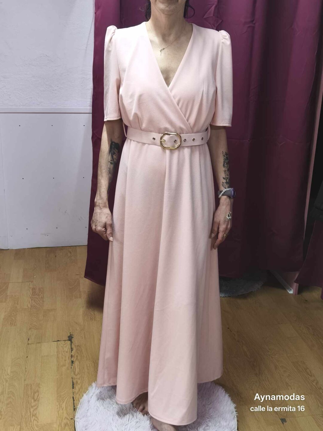 vestido largo con cinturon